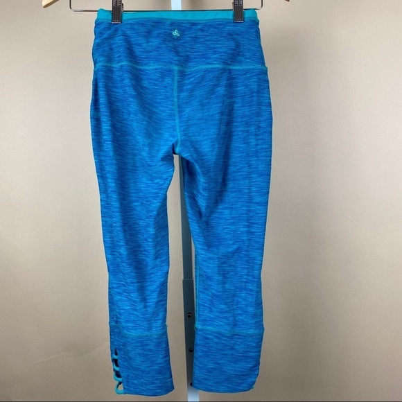 Prana XS Turquoise Tori Yoga Capri Dragonfly Leggings Jewel Tone Boho Running - Picture 6 of 8